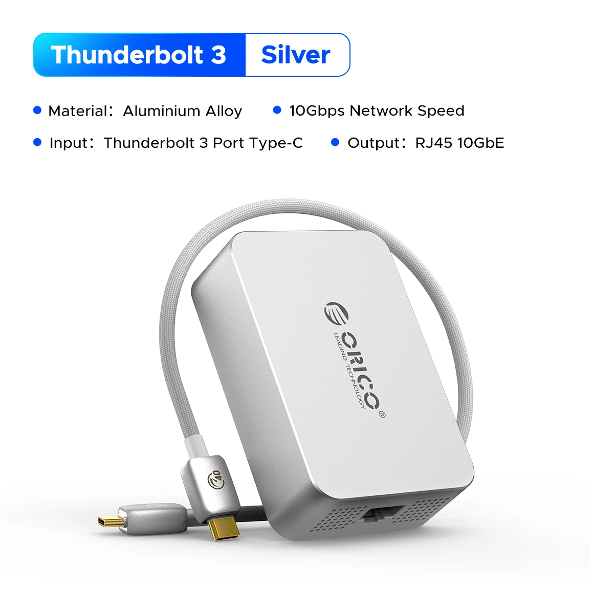 ORICO 10GbE Ethernet Adapter Network Card Thunderbolt 4 to