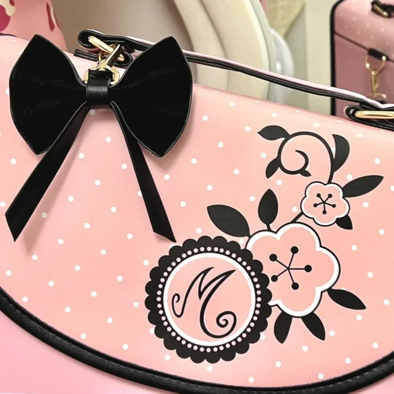 in-stock-marinette-pink-handbag-backpack-anime-periphery-polka-dots‌-bow-pattern-crossbody-shoulder-bag-gift-for-daily-use
