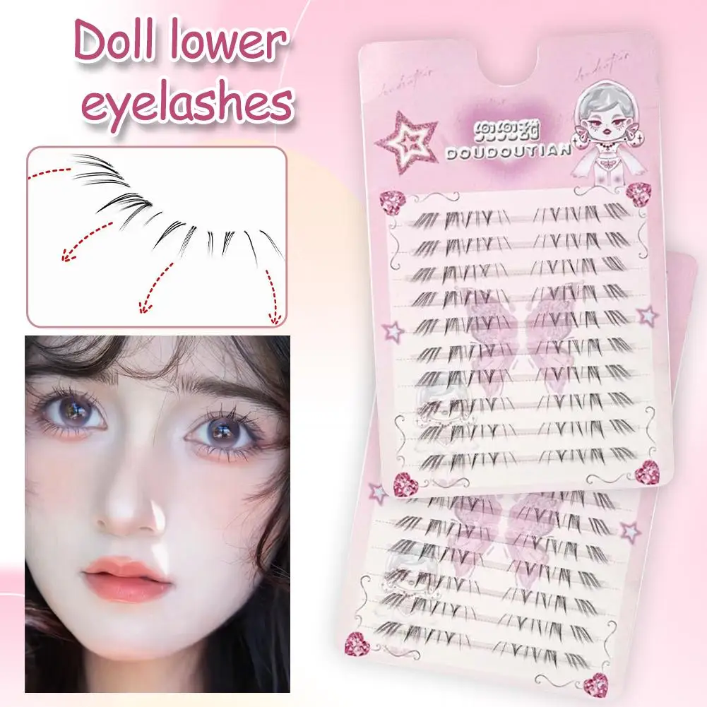 Bricolage faux cils boucle naturelle segmenté unique bande dessinée cadeau cils agrandir poupée Style quotidien yeux maquillage cils sous B4U5