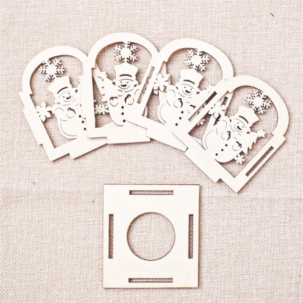 

Christmas Candlestick Ornaments Holder Wood Tealight Holders Stitching Bamboo Office