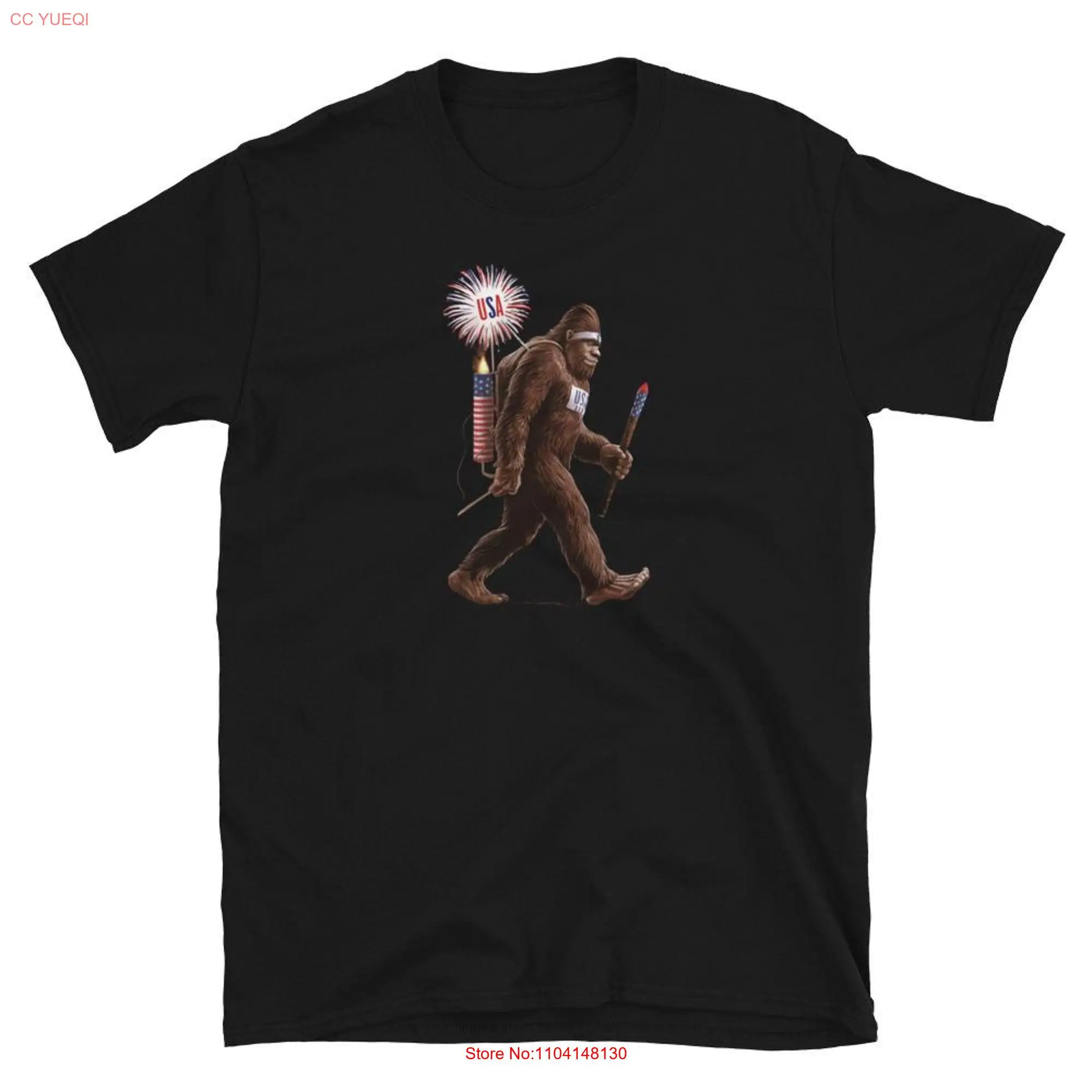 

Bigfoot 4th of July shirt fireworks tee sasquatch party long or short sleeves