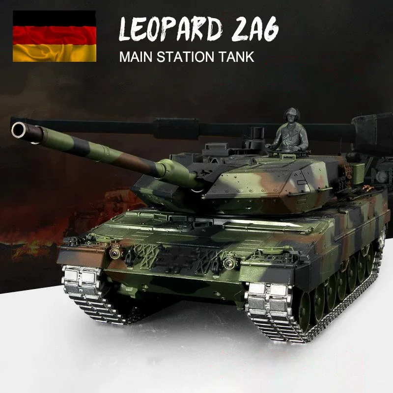 HenLong 3889-1 Leopard2A6 1/16 TK7.0 Upgraded Metal Ver Germany Leopard2A6 RTR RC Car TH17602 Remote Control Tank Model Toys