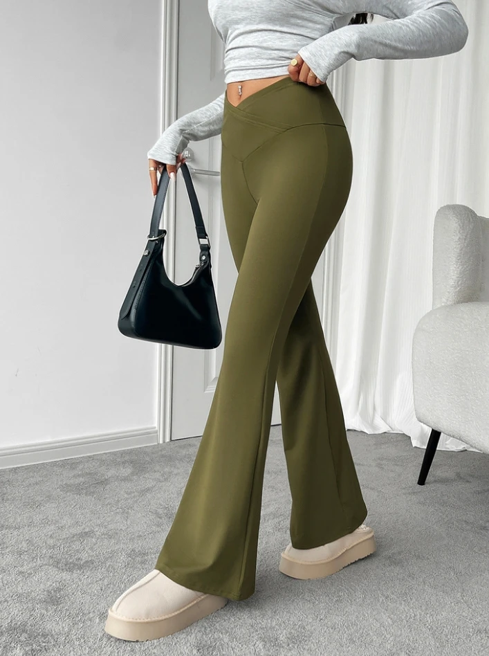 Sweat Pants Women's Casual Slim Fit Cinched Peach Hip Slightly Micro Flared Yoga Pants New Fashion Female Sports Trousers