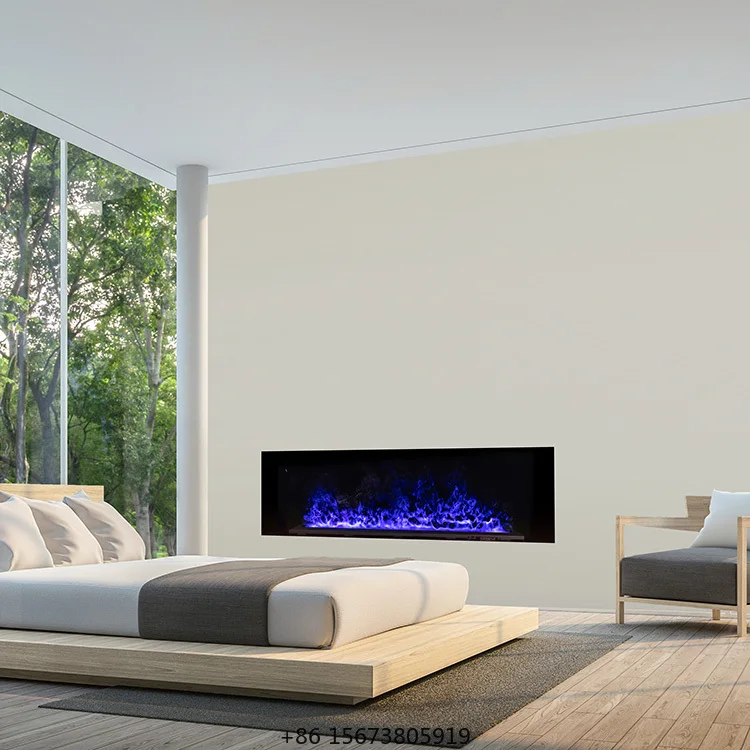 Water Mist Fire Steam Fireplace Cassette 1000mm Flat Panel Design Smoke Flame Effect Feuereffekt Wasserdampf