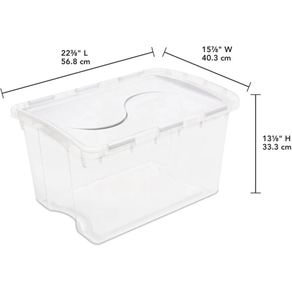 صندوق تخزين رمادي سعة 14 جالون من Rubbermaid BRUTE مع غطاء، متين للتنقل والتخييم واستخدام المرآب