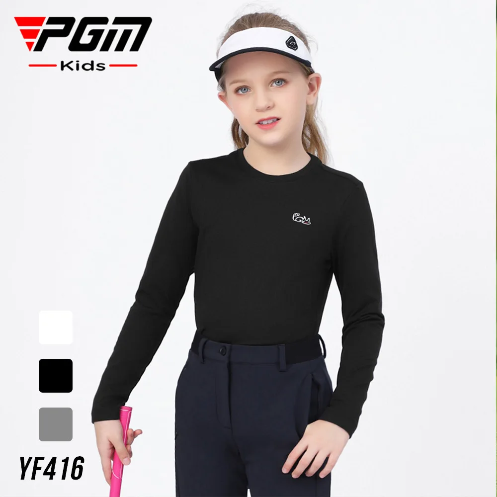 PGM Children Golf Clothing Girls Long Sleeve T-Shirts Comfortable Warm Bottom Shirt YF416 Wholesale