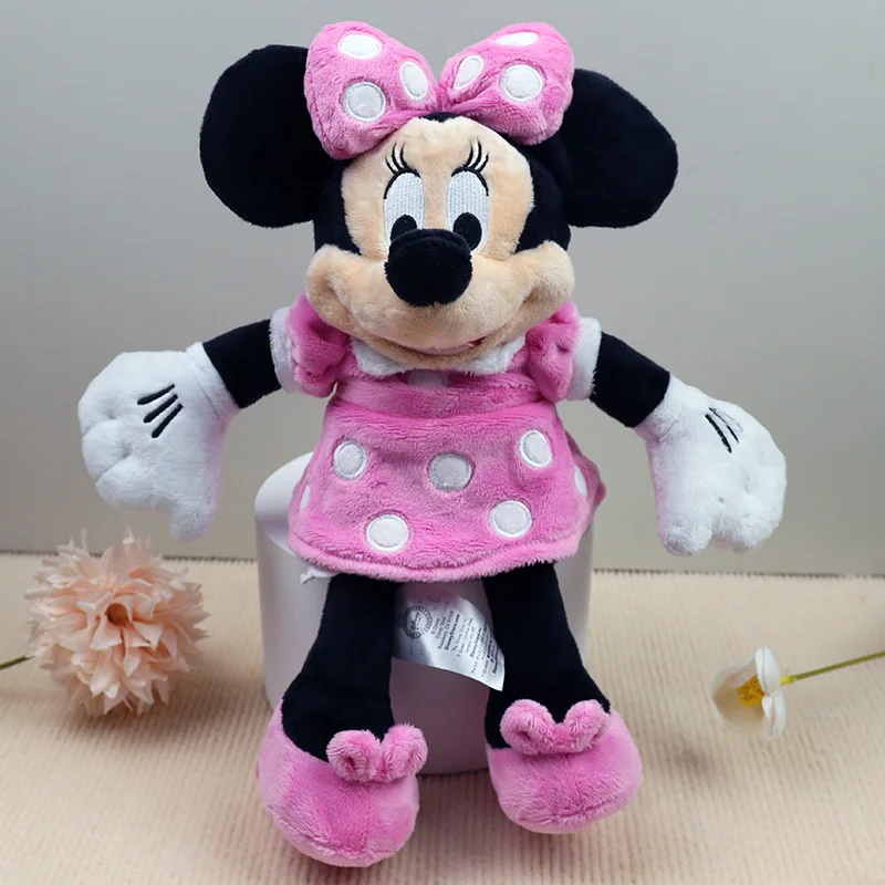 Cute Original 30cm Pink Minnie Mouse Plush Toy Mickey Mouse Clubhouse Toys Soft Stuffed Animal Cartoon Anime Doll Gift For Girls
