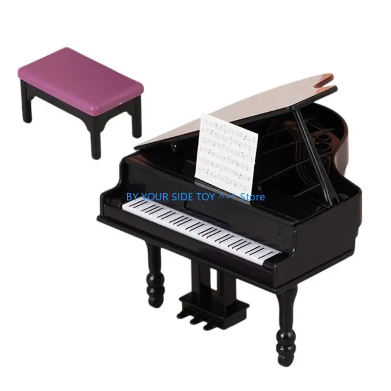 

Realistic Model Piano Model Dollhouses Instrument Role Play Hobby Collection U6XE