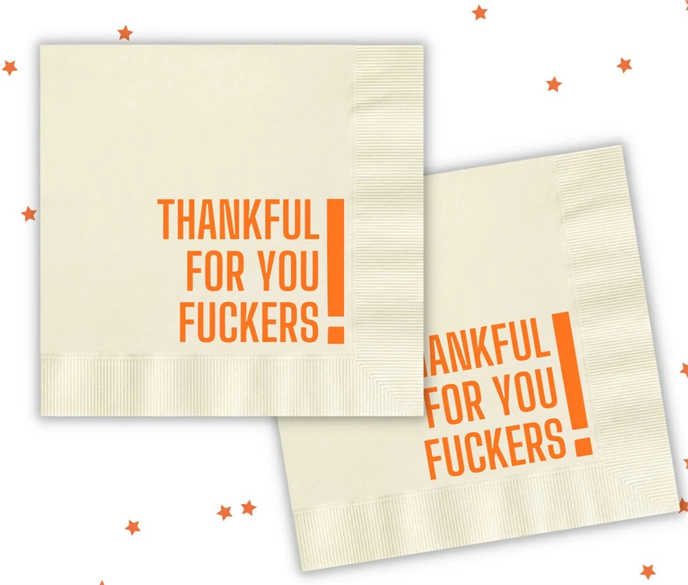 

Friendsgiving cocktail napkins, Thankful AF, Thanksgiving Napkins, Funny Thanksgiving Napkins, Leg Day, Thanksgiving Decorations