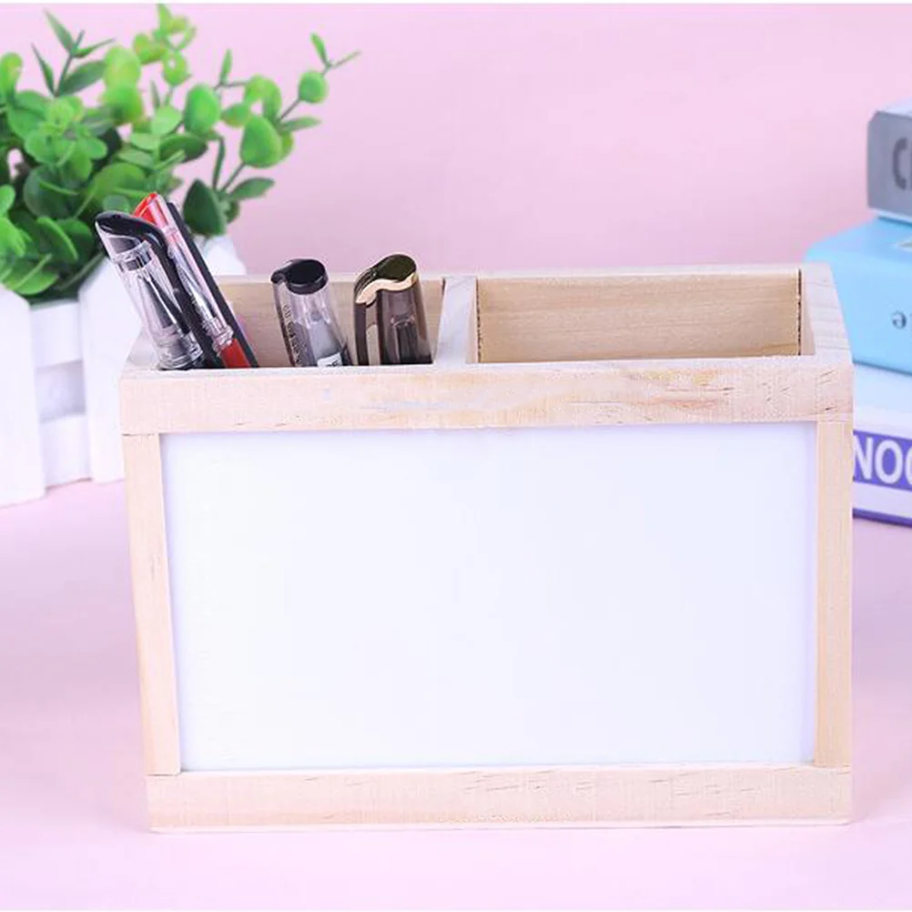

Multifunctional Solid Wood Pen Holder Simple Design Office Organizer DIY Storage Box Whiteboard Message Board
