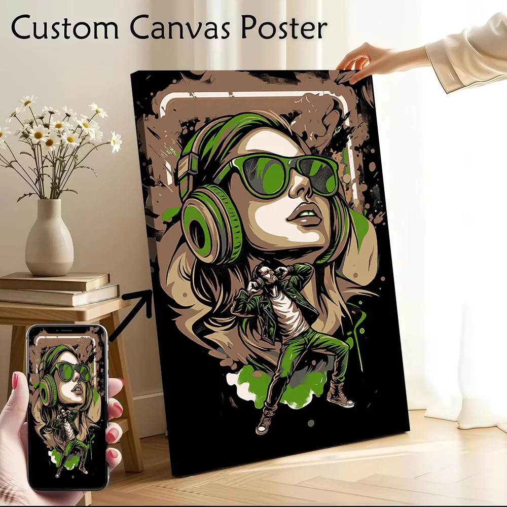 Póster de música y danza, pintura en lienzo impresa personalizable para imágenes, arte de pared, pinturas decorativas, adornos para decoración del hogar