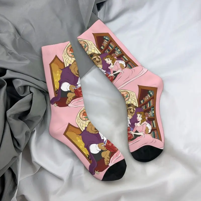 

Пользовательские носки «Красавица и чудовище» для мужчин и женщин, теплые модные новые носки для экипажа
