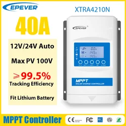 40A MPPT Solar Charge Controller 12V24V Auto EPEVER XTRA4210N XDS2 LCD Display Unit Fit Lithium LeadAcid Battery MaxPV100V