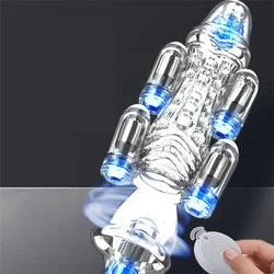 Transparent 6 Vibrators Penis Training Device Remote control Male Masturbation Glans Vibrator Delay Ejaculation Penis Sleeve