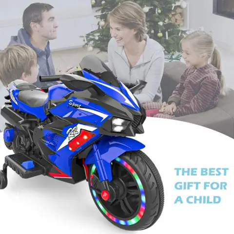 Elmotorcykel för barn Barnmotorcykel med åkning 12V elektrisk dirtbike med stödhjul Handracing fotbroms 6 best sales elektrisk moto - №5