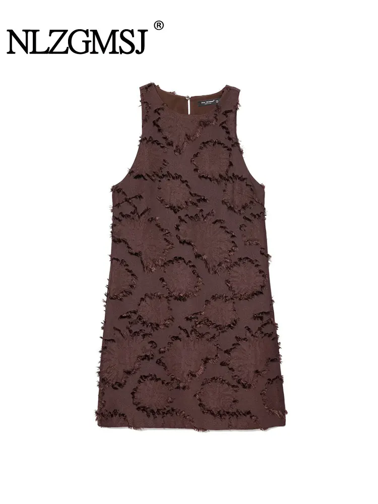 Robes sans manches pour femmes, Texture rides, robe courte d'été, Mini robes de soirée, 2025