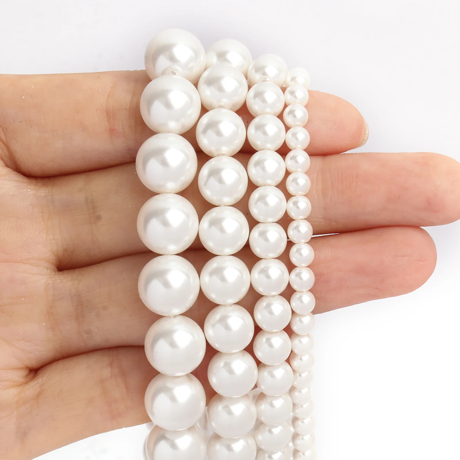 Wholesale 4-10mm White Imitation Pearls Beads Glass Round Loose Spacer For Diy Jewelry Making Smooth Round Beads Accessories15