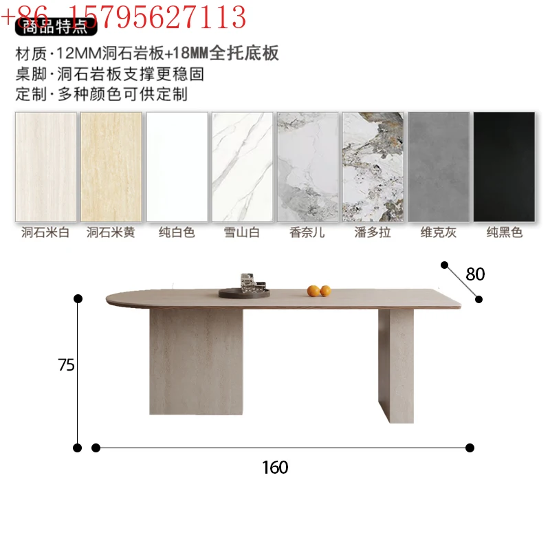 Medieval French full travertine rock slab hemming dining table table island table semicircle