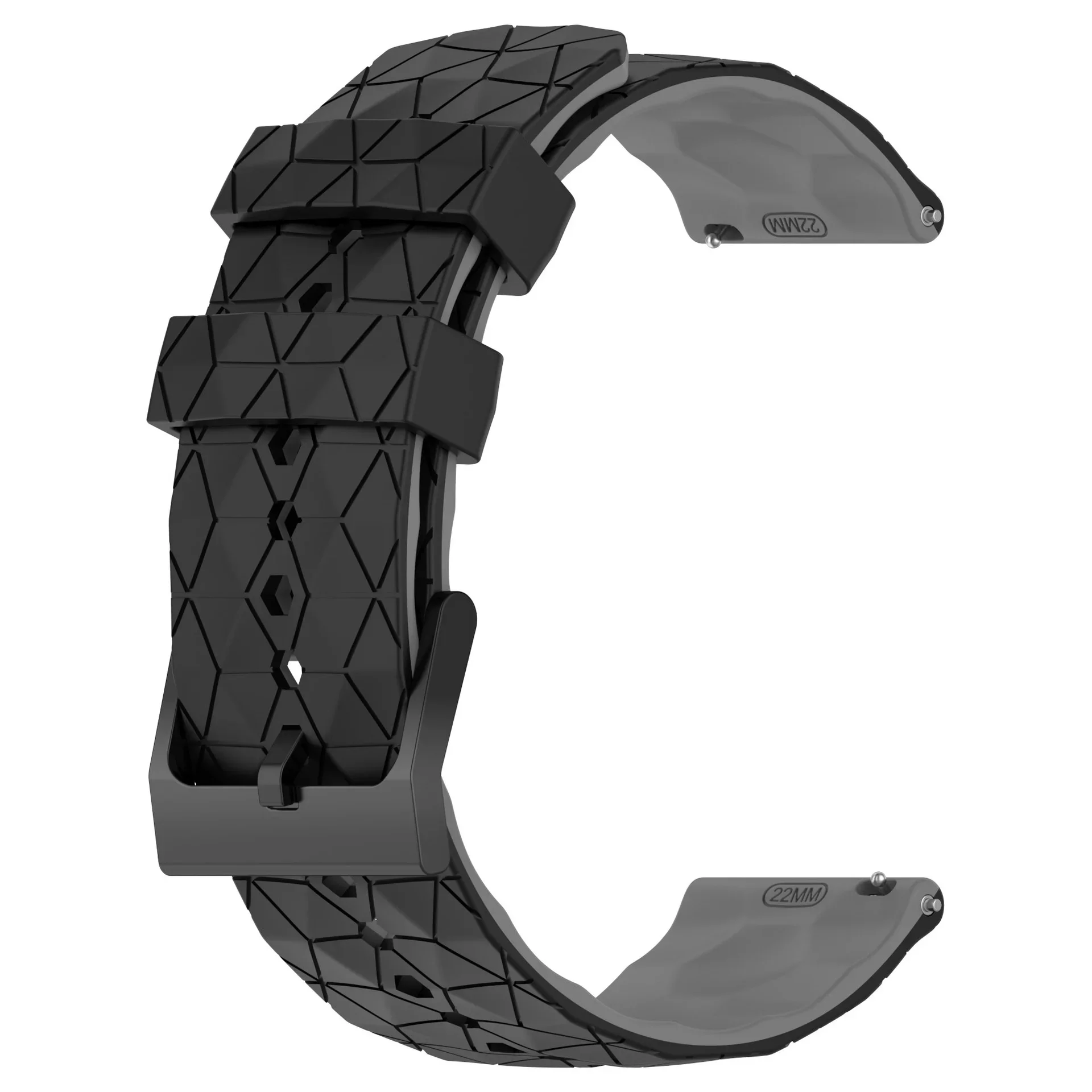 สายรัดซิลิโคน22มม. 20มม. สำหรับ Samsung Galaxy 6 5 4 3 S3 amazfit GTR ลายฟุตบอลสำหรับ HUAWEI WATCH 4/GT2/3 Pro