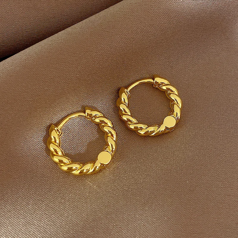 2PCS/Set Fashion Gold Color Hoop Earrings for Women Korean Design Crystal Pearl Dangle Earring Jewelry Pendientes De Mujer