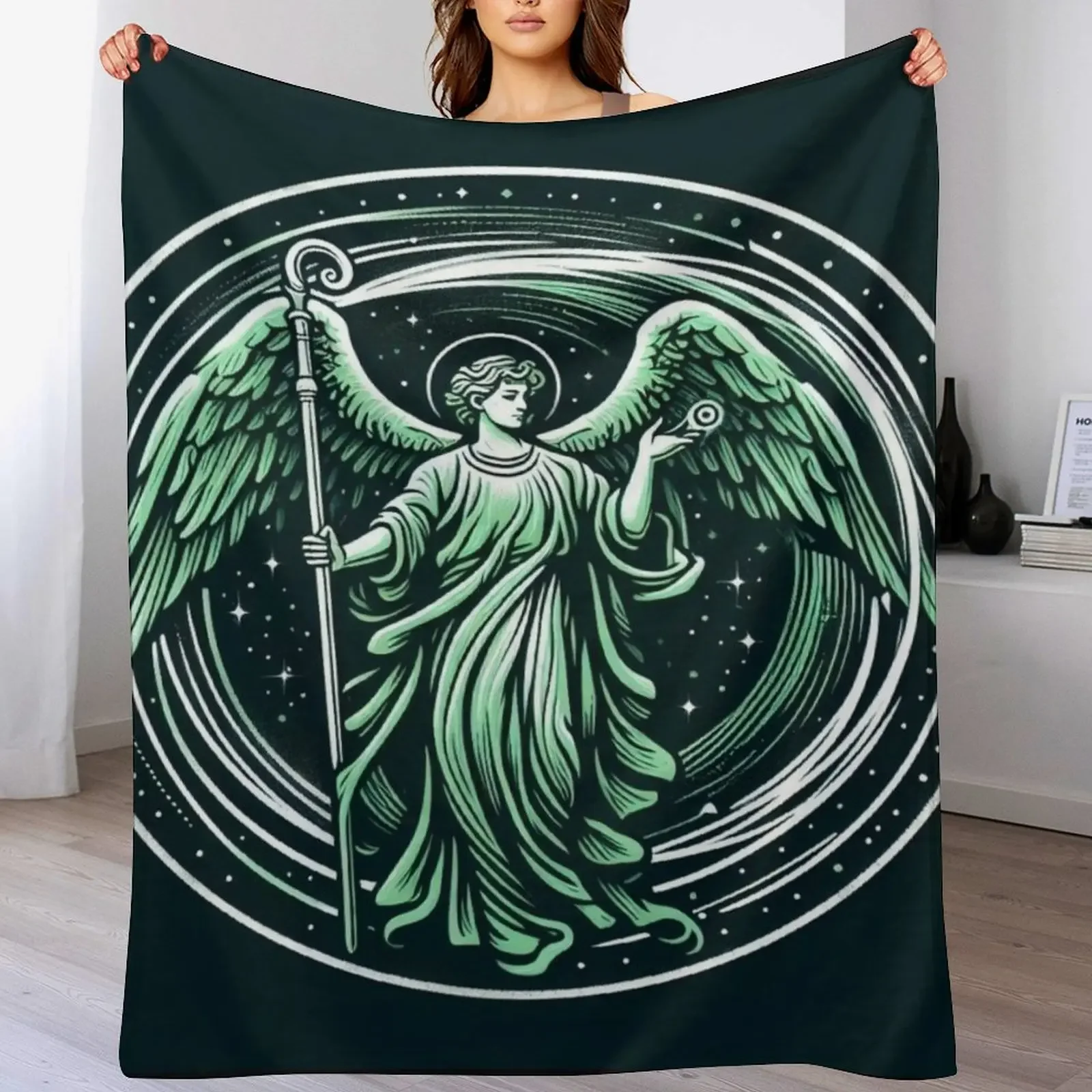 

Saint Raphael Archangel - Angel of Healing - Christmas gift Throw Blanket Soft Solid Color Blanket for Couch Bed