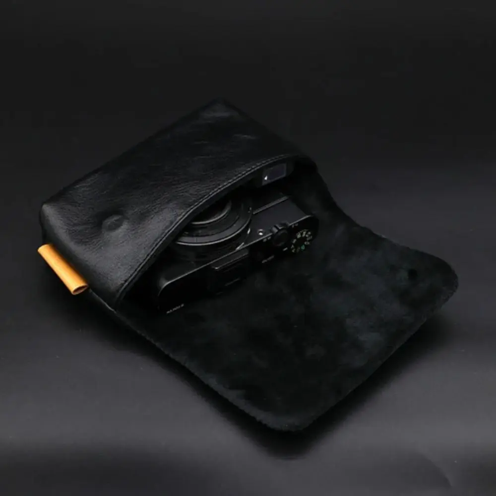 Waterproof Digital Camera Bag Soft Case Multi-functional Portable Camera Storage Bag PU Leather Compact Photography Bag