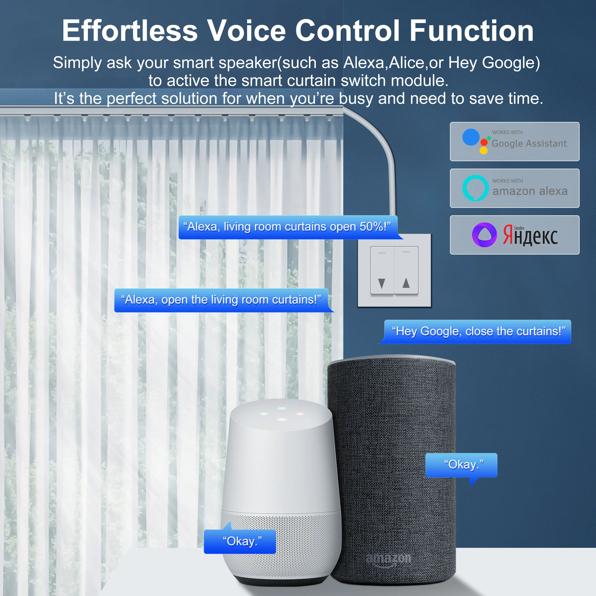 Tuya WiFi RF433 Interruptor de cortina inteligente para persianas elétricas compatíveis com Alexa Google Home Alice