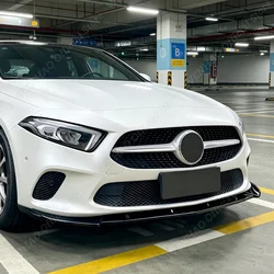 Front Bumper Lip Splitter Diffuser Body Kits Spoiler Guard Protector For Mercedes Benz A Class W177 V177 2018-2022 Pre-facelift
