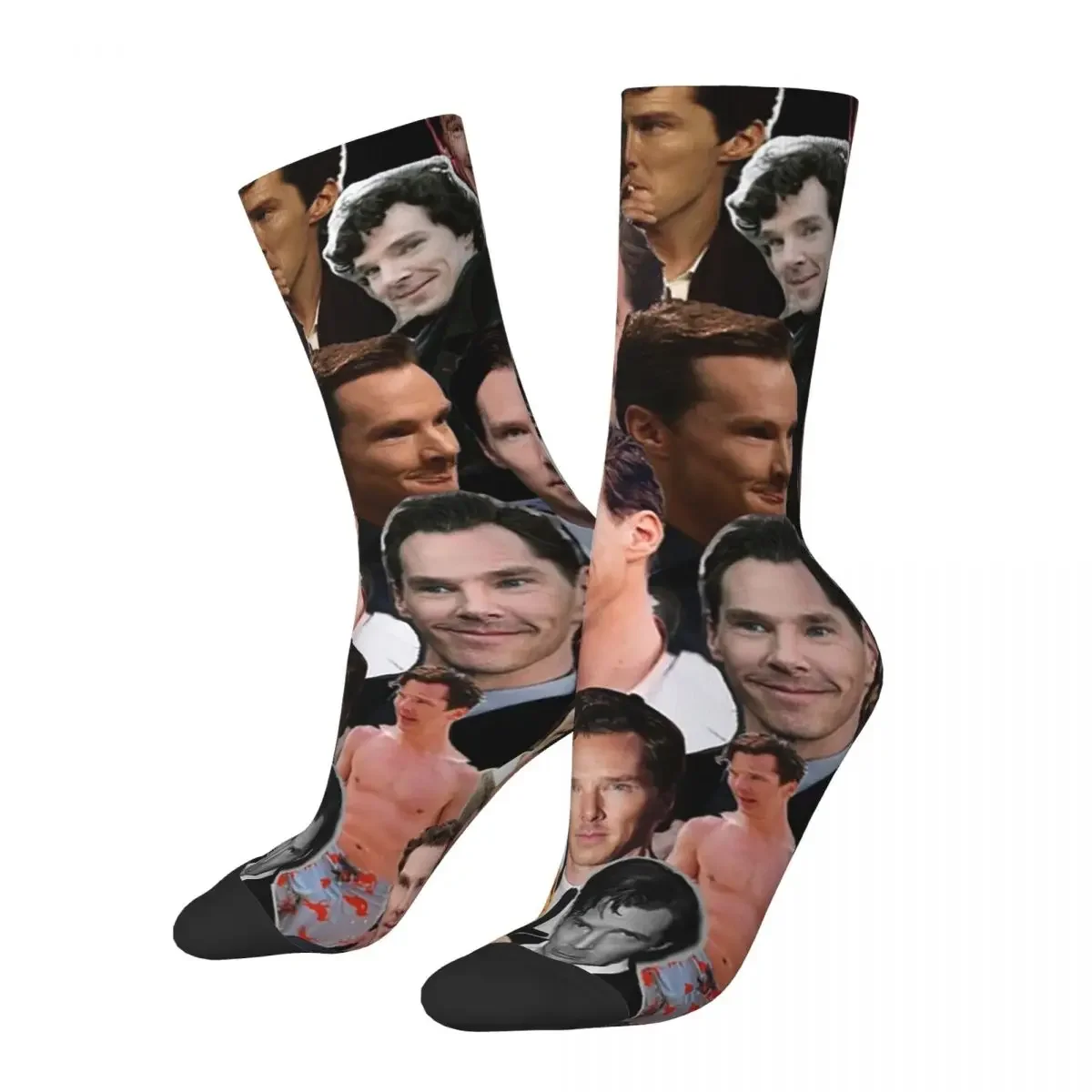 Benedict Cumberbatch Collage Socks Harajuku Super Soft Stockings All Season Long Socks Accessories for Man's Woman's Gifts