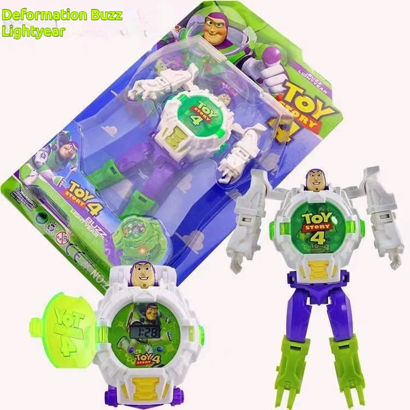 New Toy Story Buzz Lightyear Projection Watch Toy Boys and Girls Baby Children Cartoon Luminous Transfiguration Electronic Watch