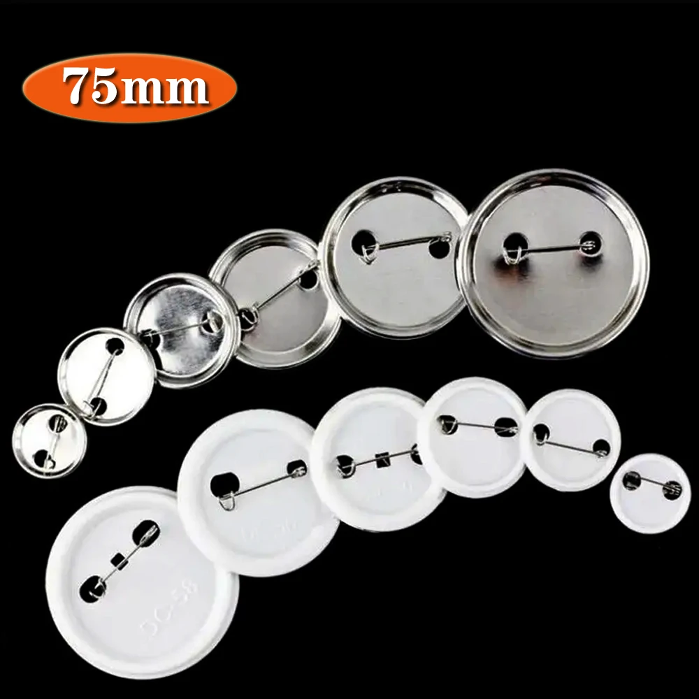 

100 Pcs/Set 75mm Metal Badge Custom DIY Blank Badge Supplies Accessories Stainless Steel Brooch Base Holder Brooch Holder