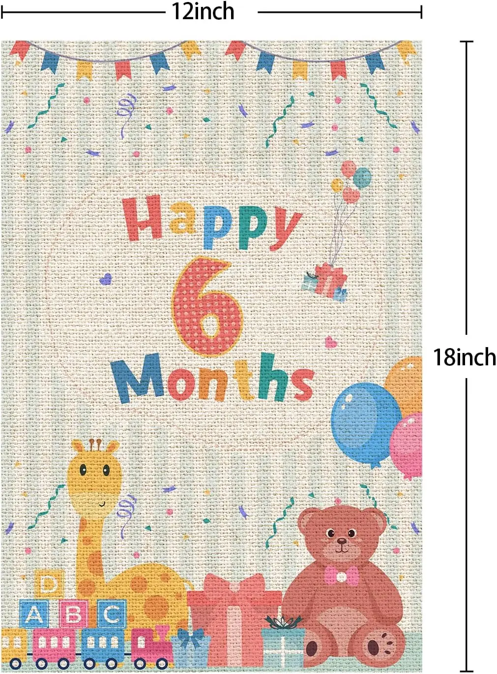 Happy 6 Months Garden Flag/Baby Shower Yard House Lawn Sign/Baby 1/2 Birthday Yard Lawn Sign/Half Anniversary Birthday Party Ind