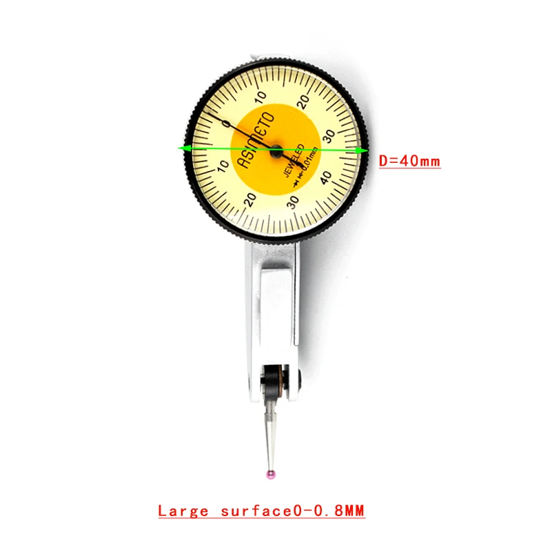 Origineel geïmporteerde Duitse Asimeto en hendelindicatorklok 0-0,2 mm 2 µm 0-0,8 mm 0,01 mm hendelindicatorklok