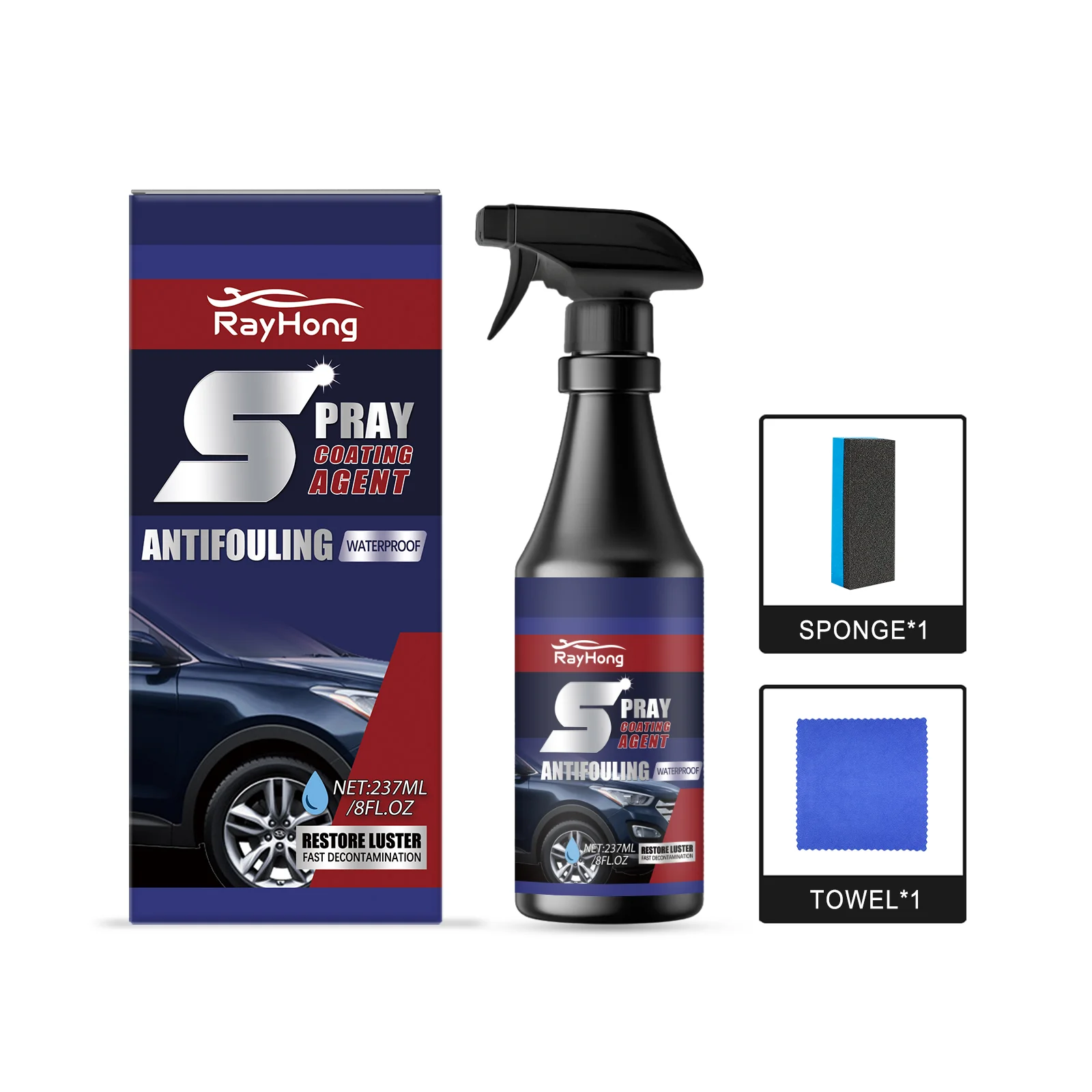 

Car Coating Spray Kit Anti-fouling Protective Agent For Car Paint Mirror Gloss Brightening Refinishing Quick Film Forming Waterproof Anti-scratch Auto Body Surface Renovation Maintenance Coating Set Overseas Warehouse Delivery