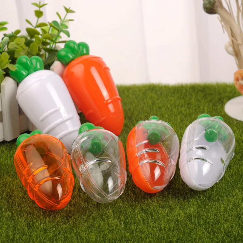 5pcs Easter Transparent Carrots Candy Box Easter Carrot Shaped Gift Box Happy Easter Party Favors Box Birthday Party Supplies