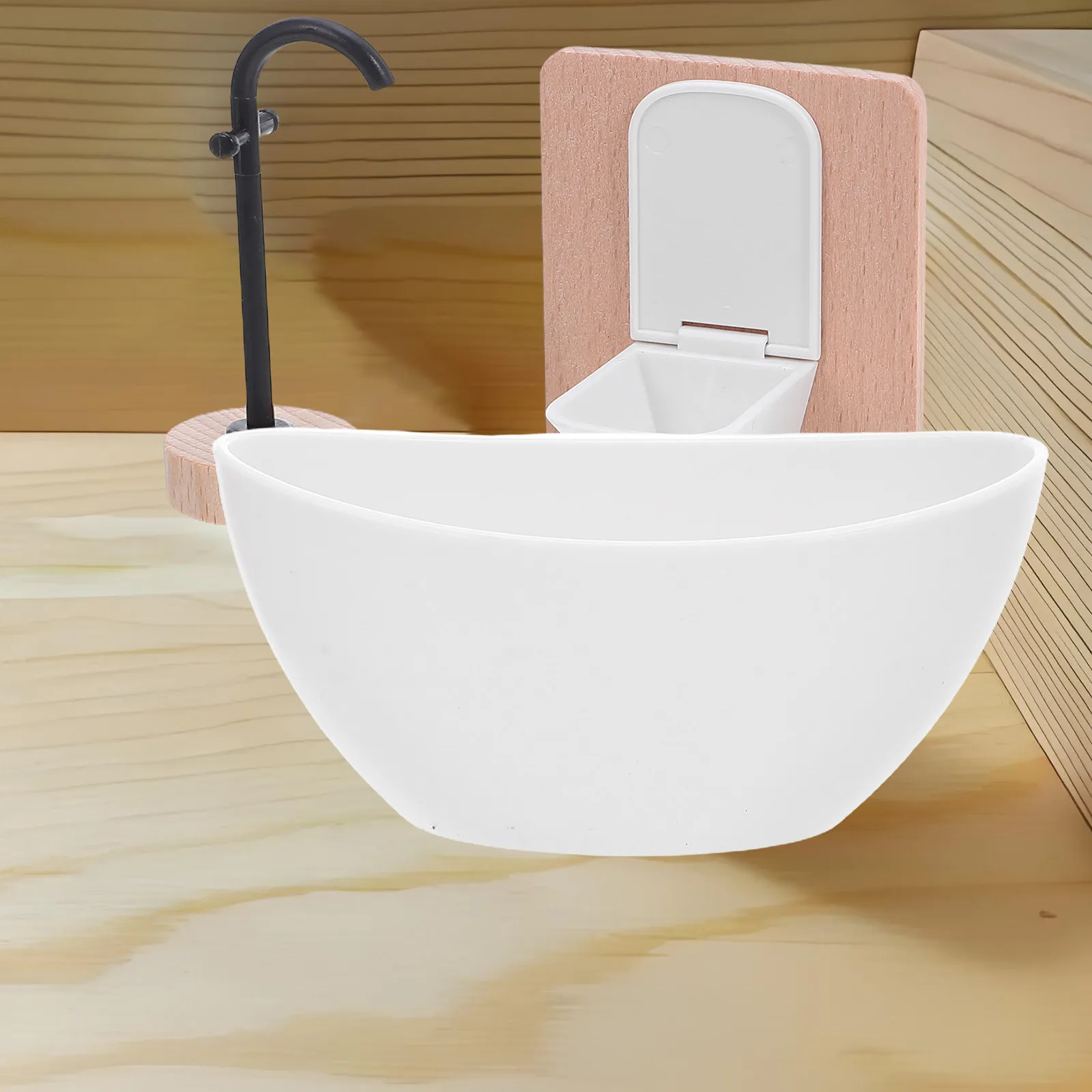 

Набор миниатюрной мебели для ванной комнаты в масштабе 1:12 для кукольных домиков: реалистичный унитаз, ванна, шкаф, туалетный столик, раковина, декоративные аксессуары