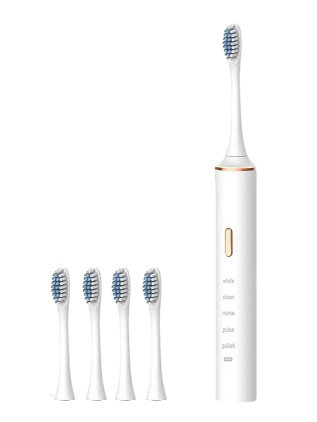 Electric Toothbrush Adult Timer 5 Mode USB Charger Rechargeable Toothbrush with 4 Replacement Heads