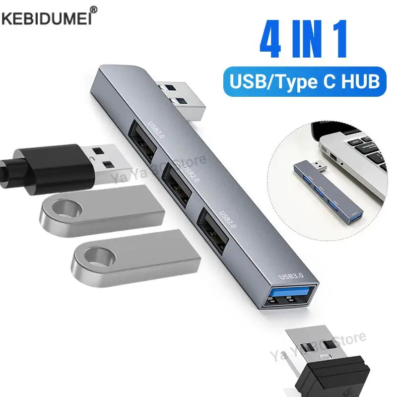 

4-in-1 USB C HUB 3.0 Type C 3.1 4 Ports Multi USB Splitter OTG Adapter High Speed USB HUB for Laptop Notebook PC Accessories