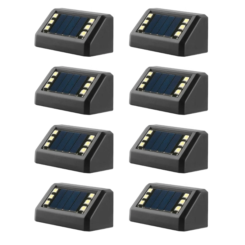 Y5GD Pack of 4 Solar Deck Lights Waterproof Automatic Step Light Stair Lights Plastic Texture Suitable for Eyes Garden Use