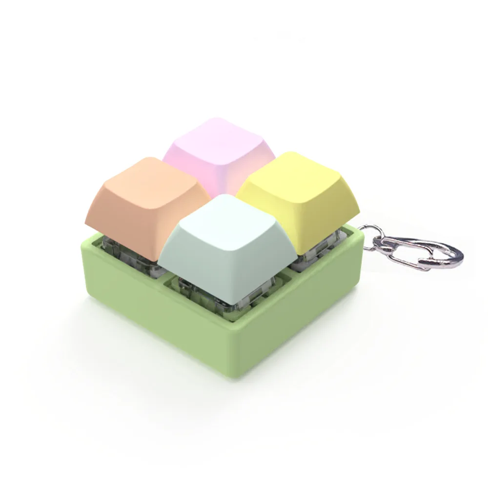 4キー メカニカルスイッチテスター スクエア 2x2 フィジェットキーホルダーおもちゃ、オフィスや勉強時のストレス解消フィジェットギフト 大人＆ティーンエイジャー向け