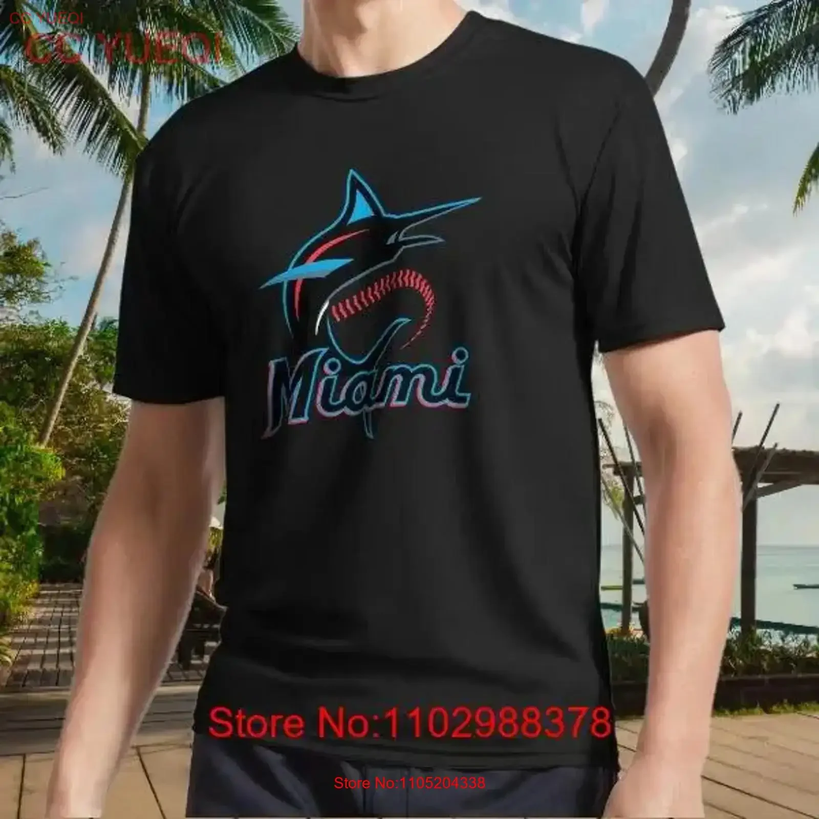 

New T Shirt Miami Marlin s Logo Active Funny Size to 5XL vintage Washed Soft Top For Everyday Wear Casual Slightly graphic