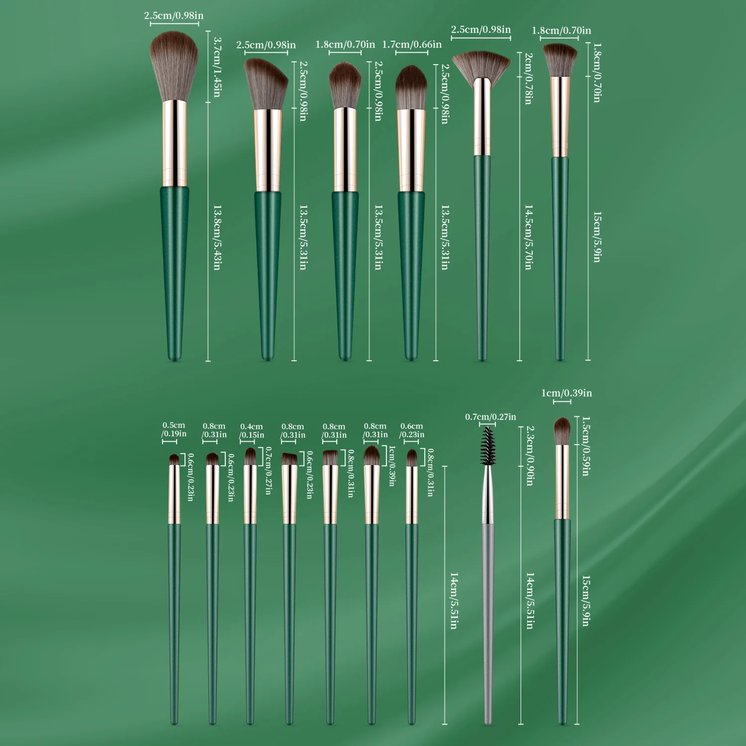 Lusluking 14 pz/set pennelli per trucco Set completo pennello per fondotinta in polvere pennello per ombretto pennello per fard strumento professionale per pennelli per trucco