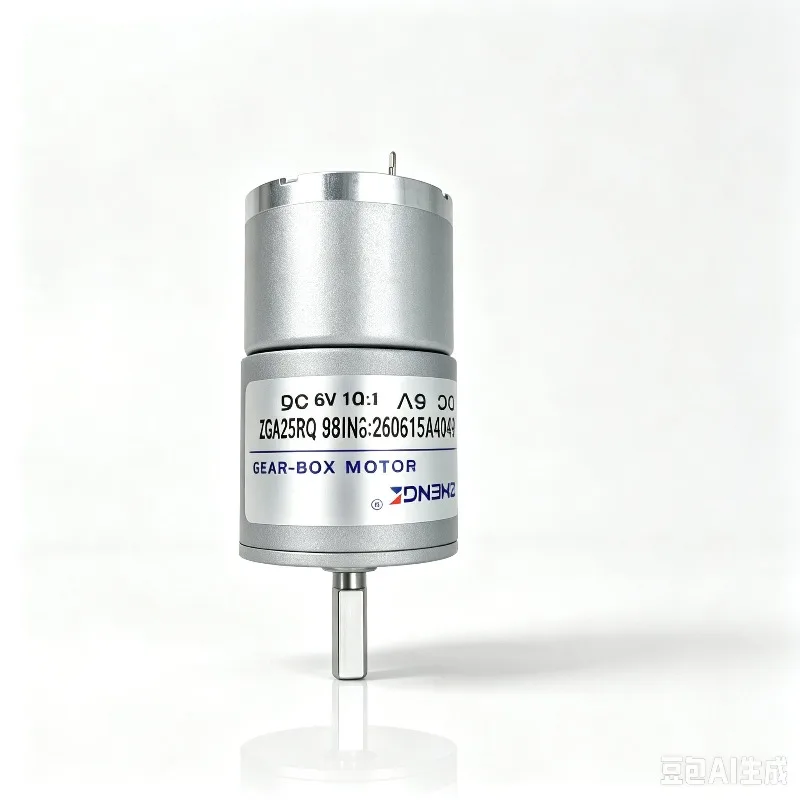 ZGA25RQ miniature DC reduction motor, center axis D-axis reversible 6V 12V, low-speed high torque gear motor, suitable for DIY