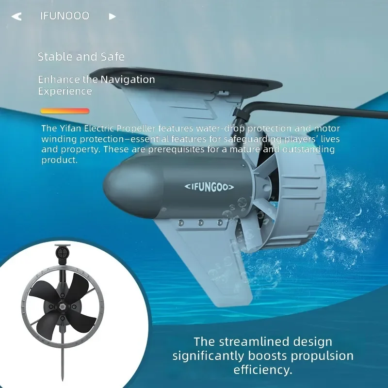 H01 Electric Thruster 35KG 2KW Brushless Motor B50H Battery Boat Trolling Motor Fishing Kayak Marine Propulsion System