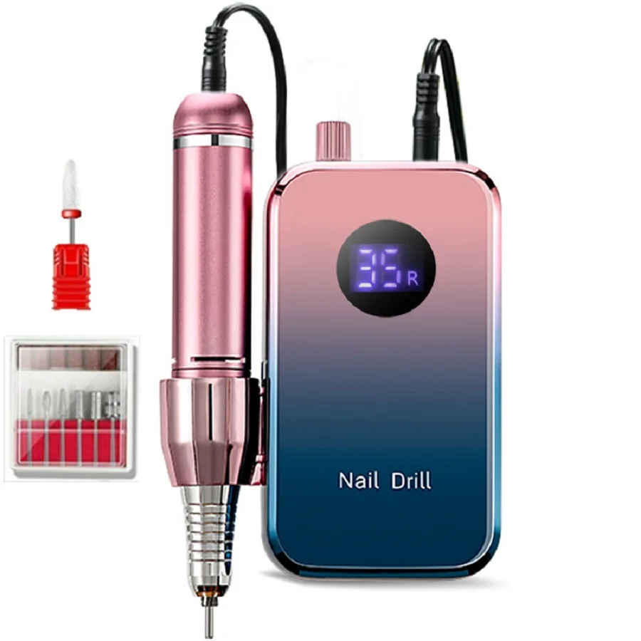 مطحنة مانيكير صغيرة محمولة قابلة لإعادة الشحن، مزيل أظافر مثقاب أظافر، عمر بطارية طويل للغاية 35,000 دورة في الدقيقة، إزالة أظافر سريعة، تلميع، إزالة مسامير القدم، جل أظافر منزلي، صالون أظافر، هدية للعائلة والأصدقاء والمعلمين