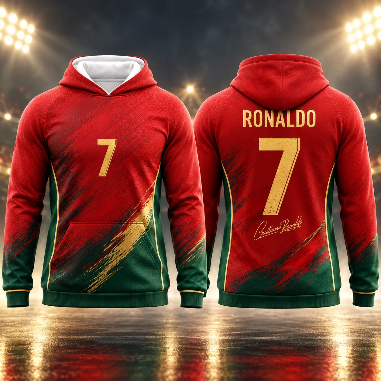 Cristiano Ronaldo Portugal Football Jersey Hoodie Kids Adults Unisex Long Sleeve Pullover Sweatshirt Soccer Supporter Clothing
