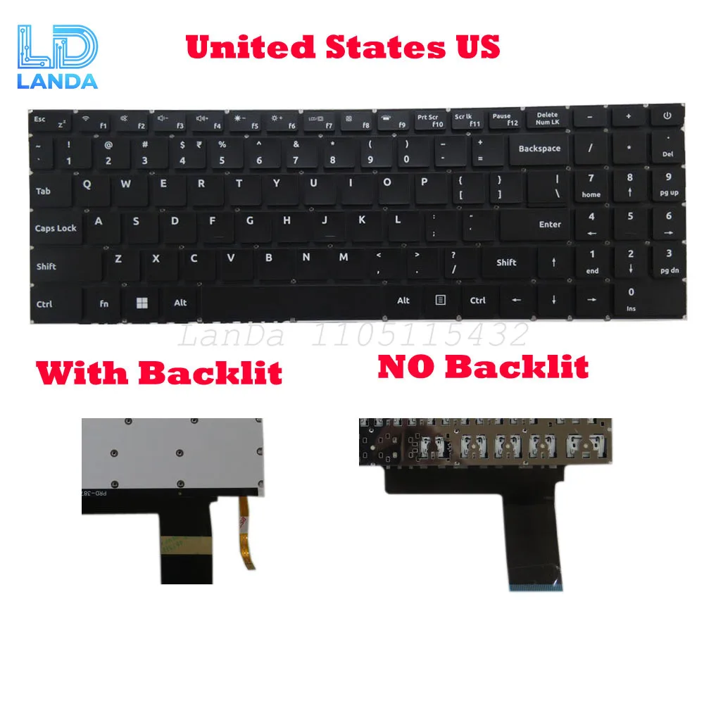 Laptop Backlit / No Backlit Keyboard For MB3303008 English US F0062-008 Latin America LA Russian RU Czech CZ Black No Frame New