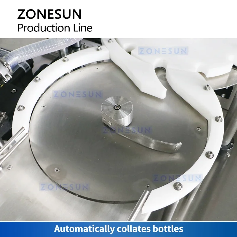 ZONESUN Automatic liquid bottle Filling Capping Labeling Packaging Line Piston Pump Filler Round Bottle Capper Labeler ZS-AFCL3