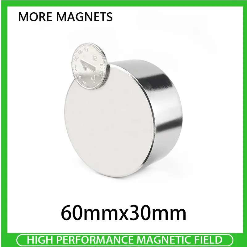 

1PCS 60x30mm N35 Super Powerful Strong Magnetic NdFeB Permanent Neodymium Magnets disc 60x30 mm Big Round Magnet 60*30 mm