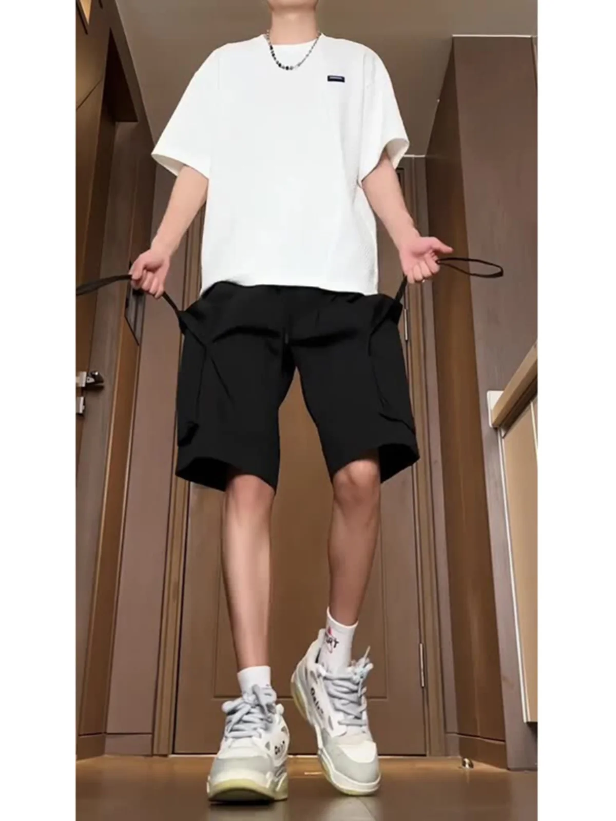 Bla Workwear 4-Part orts الرجال العلامة التجارية العصرية الصيف رقيقة كوي الجافة الرياضة خمسة أجزاء السراويل الأمريكية وظيفية المظلة السراويل #5